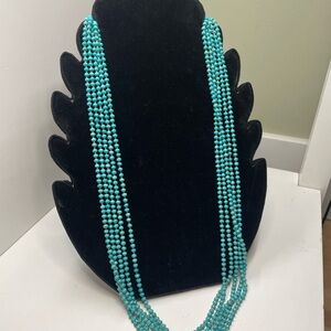 28” Vintage Turquoise Beaded Necklace